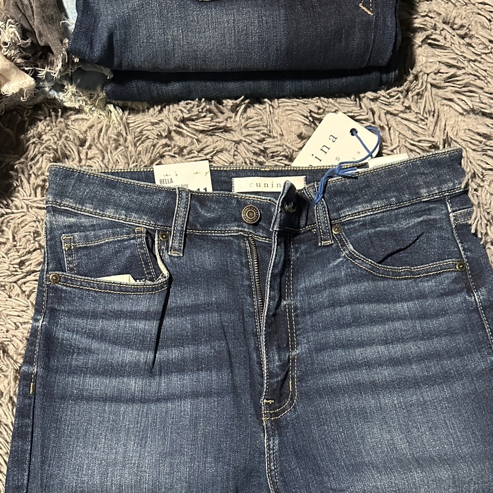 Eunina High Rise Dark Blue Jeans